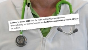 Der Arzt kündigte nun an, von säumigen Patienten Entschädigung zu verlangen