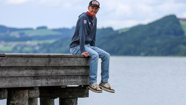 Am Wallersee daheim: Skispringer Daniel Huber.
