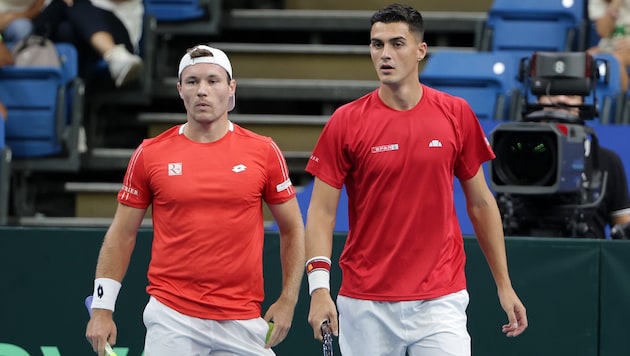 Alexander Erler (re.) und Lucas Miedler verloren ihr Doppel-Duell mit Ungarn.