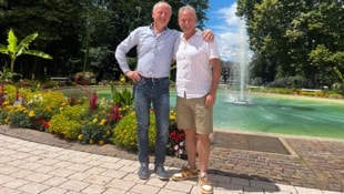 Musik verbindet, und schafft Freundschaften: Huby Mayer und Gottfried Würcher beim ...