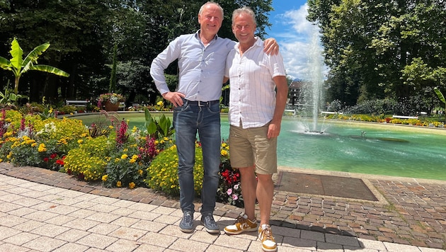 Musik verbindet, und schafft Freundschaften: Huby Mayer und Gottfried Würcher beim ...
