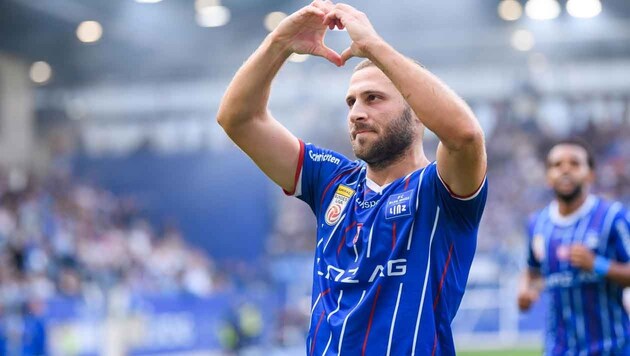 Blau-Weiß-Neuzugang Shon Weissmann traf beim Einstand doppelt.