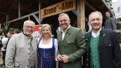 Eröffneten den „Krone“-Frühschoppen: Chefredakteur Klaus Herrmann, Vizebürgermeisterin Judith ...