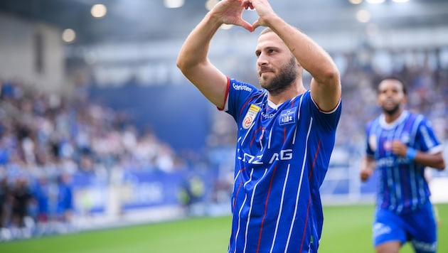Shon Weissman hat ein Herz für die Linzer Blau-Weiß-Fans.