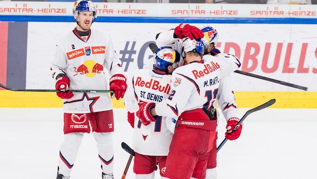 Am Ende war Jubeln angesagt: Die Eisbullen schlugen den Rivalen aus Klagenfurt.