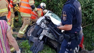 Das Unfallwrack in Graz