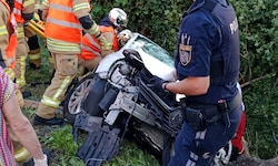 Das Unfallwrack in Graz