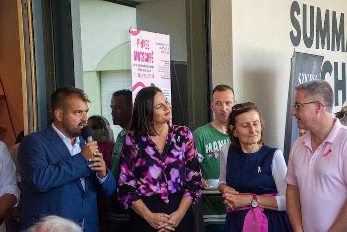 Der Golser Bürgermeister Kilian Brandstätter (SPÖ), Landtagspräsidentin Astrid Eisenkop (SPÖ), ...