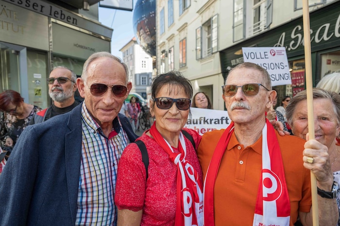 Pensionisten demonstrierten in Graz für eine volle Erhöhung für alle Bezieher