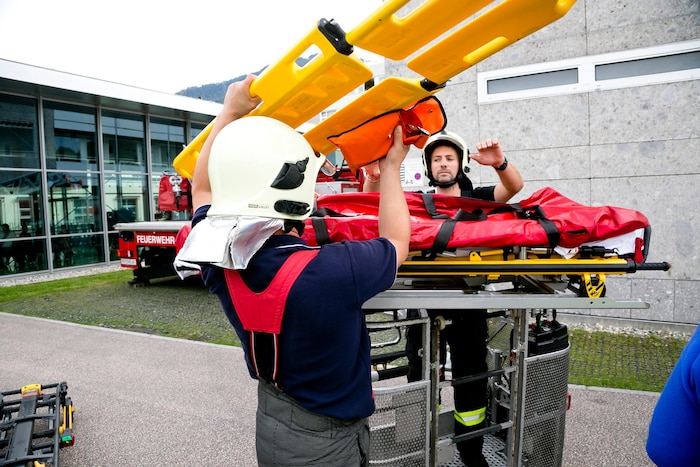 Die Bergung von Patienten wurde geübt.