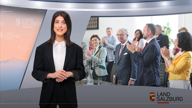 Angelika Avatar ist als Sprecherin für das Land Salzburg im Einsatz.