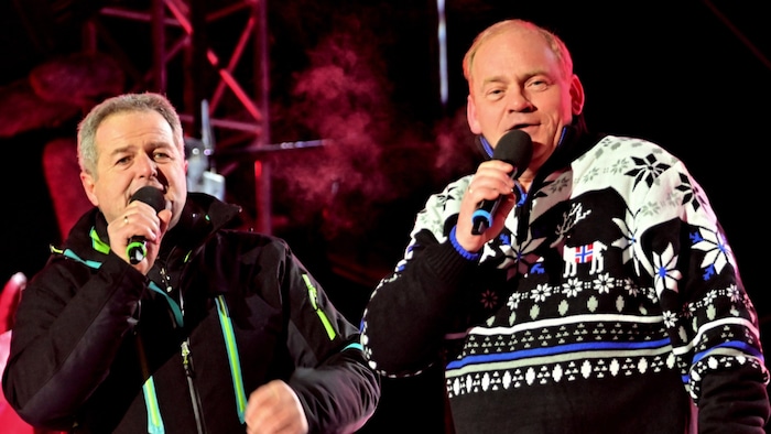 Norbert Rier und Fritz Kristoferitsch im Jänner 2024 bei der Generalprobe der Fernsehshow „Wenn ...