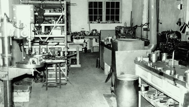 In der elterlichen Waschküche in Hard begann das Unternehmen der Brüder Alwin und Helmuth ...