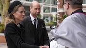 Der Prinz und die Prinzessin von Wales bei der Trauerfeier für Katharine, Herzogin von Kent