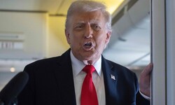Trump war Dienstagabend auf dem Flughafen Stansted in der Nähe von London gelandet.