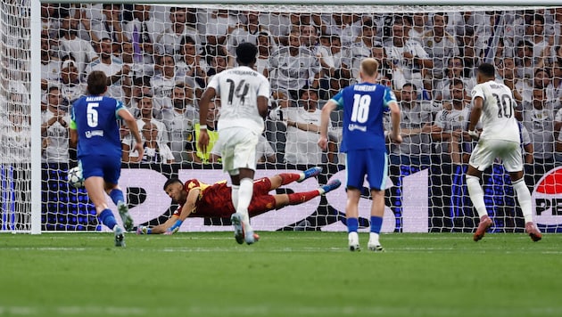 In der 81. Minute gelang Kylian Mbappé per Strafstoß der Treffer zum 2:1 für Real Madrid.