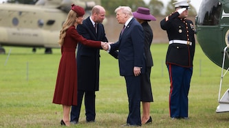 US-Präsident Donald Trump und First Lady Melania Trump werden von Prinz William und Prinzessin ...