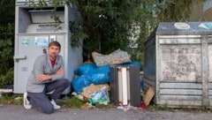 Gemeinderat Sebastian Lankes fordert Maßnahmen gegen die illegale Müllentsorgung in Gnigl.