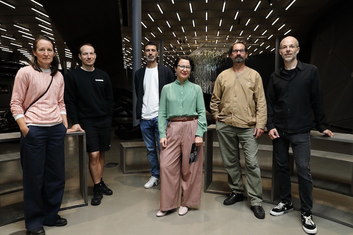 Eva Pichler (artistduo zweintopf), Andrej Škufca, Vladimir Nikolić, Kuratorin und Leiterin des ...