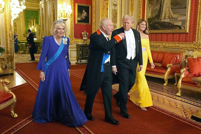 König Charles und Königin Camilla mit Donald und Melania Trump