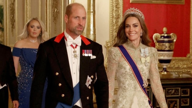 Kate stiehlt allen die Show: Goldrobe, Tiara und wallende Haare – Melania im Schatten!