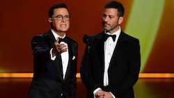 Nach Stephen Colbert (links) wird auch Jimmy Kimmel „gecancelt“.