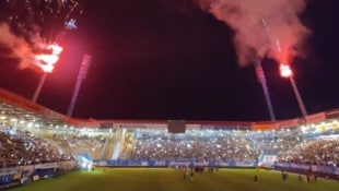 Im Ostseestadion wurde ein neunjähriger Bub durch die Pyro-Show verletzt.
