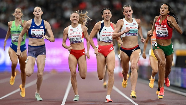 Caroline Bredlinger (3. von links) verpasste das Halbfinale knapp.