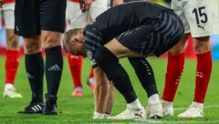 Alexander Schlager beim Länderspiel mit dem Loch.