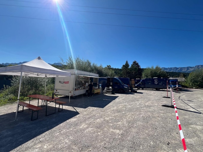 Das Filmteam bezog ihr Quartier beim Parkplatz beim Adneter Moor