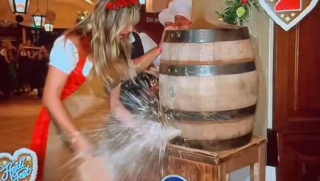 Heidi Klum feierte ihr höchstpersönliches Oktoberfest, nur das mit dem Bieranstich muss sie noch ...