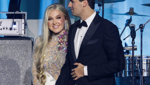 Charlie Kirk mit seiner Ehefrau Erika bei einer Feier zur Amtseinführung Donald Trumps im Jänner ...