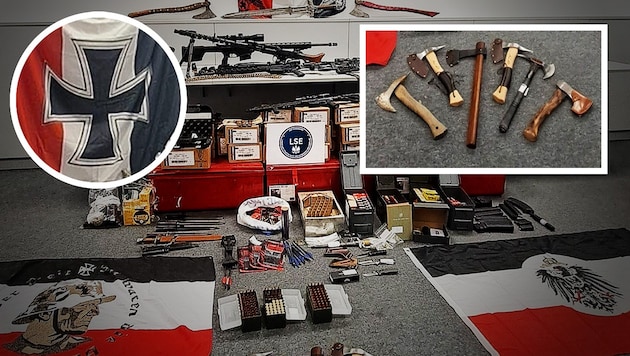 Der Mann hortete unzählige Waffen und nationalsozialistische Devotionalien.