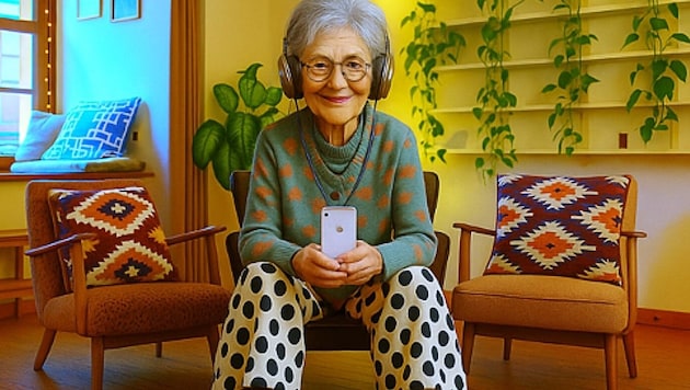 Eine digitale Oma (generiert von KI-Expertin Stephanie Meisl) kann Erinnerungen am Leben halten ...