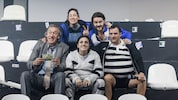 Noch einmal wird die BlackBox zur Stadiontribüne: Horst Heiss, Angela Waidmann, Gemma Vannuzzi, ...