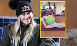 Lindsey Vonn – einmal bei einem Interview und einmal beim Popo-Training