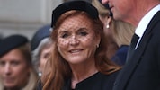 Sarah Ferguson, die Herzogin von York, vergangene Woche beim Begräbnis von Katharine, der ...