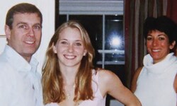 Von links: Der ehemalige britische Prinz Andrew, Epstein-Opfer Virginia Giuffre, und ...