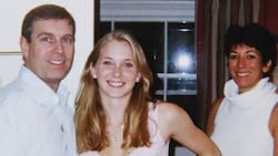Von links: Der ehemalige britische Prinz Andrew, Epstein-Opfer Virginia Giuffre, und ...
