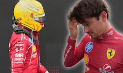 Charles Leclerc (re.) und Lewis Hamilton