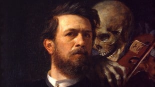Arnold Böcklin: „Selbstbildnis mit fiedelndem Tod“ aus dem Jahr 1872 (Ausschnitt)