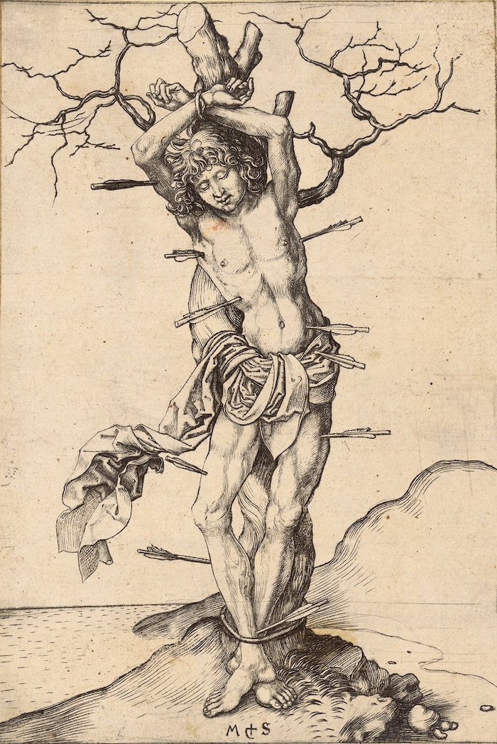 Martin Schongauer: Der heilige Sebastian, letztes Drittel 15. Jahrhundert