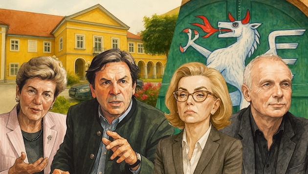 Waltraud Klasnic, Franz Voves, Andrea Herberstein und Gerhard Hirschmann (v. li.)