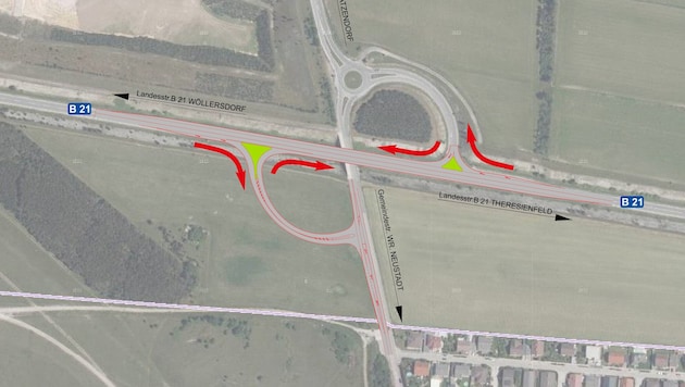Demnächst ist Baustart für eine neue Abbiegespur auf der Nordspange in Wiener Neustadt. Dann ...