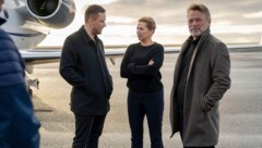 Von links: Dänemarks Regierungschef Jens-Frederik Nielsen, Dänemarks Premierministerin Mette ...