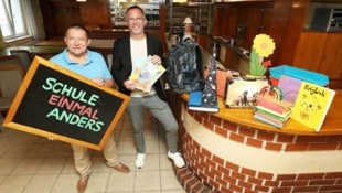 Gasthofbesitzer Reinhard Wimmer und Investor und Bauherr Erwin Nemeth beim Lokalaugenschein ...