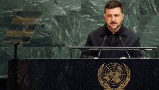 Selenskyj während seiner Rede