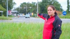 Michaela I. (46) zeigte beim Linzer Chemie-Kreisverkehr Mut.