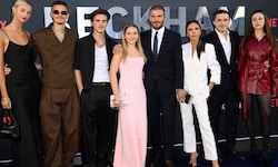 Mia Regan (22), Romeo Beckham (23), Cruz Beckham (20), Harper Beckham (14),  David Beckham ...