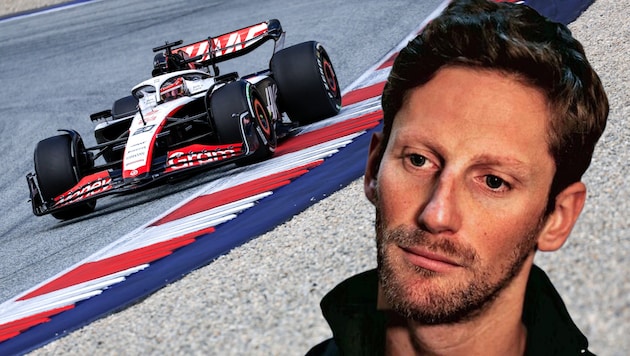 Romain Grosjean gibt wieder im Haas-Boliden Gas.